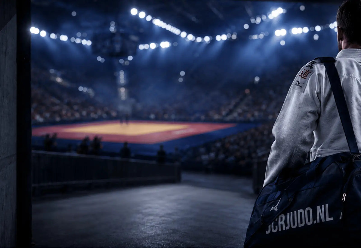 Judoka von JCR Judo, der/die das Stadion betritt - KI