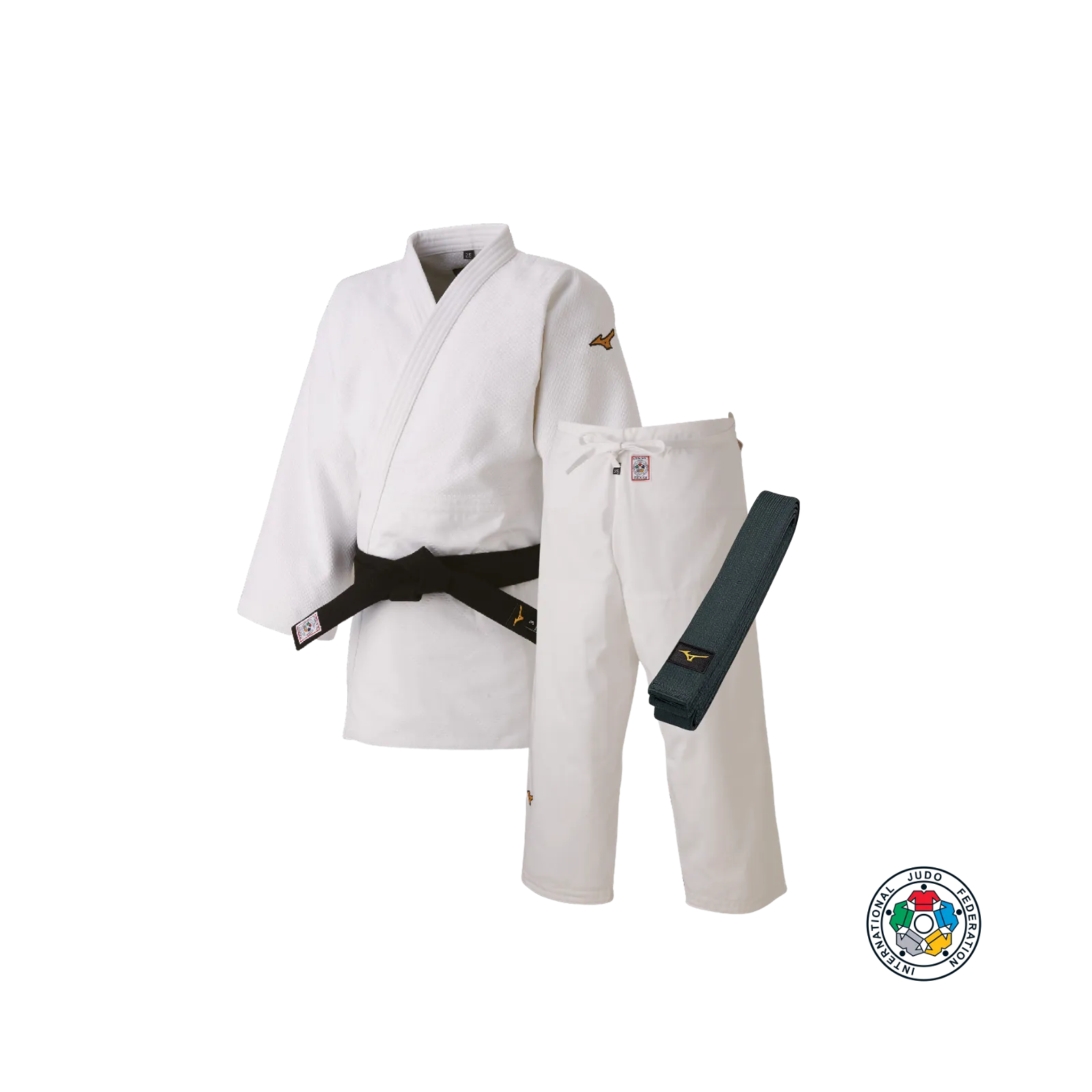Mizuno IJF Japan Compleet Judopak - Slim Fit Long - Incl. Band - Wit