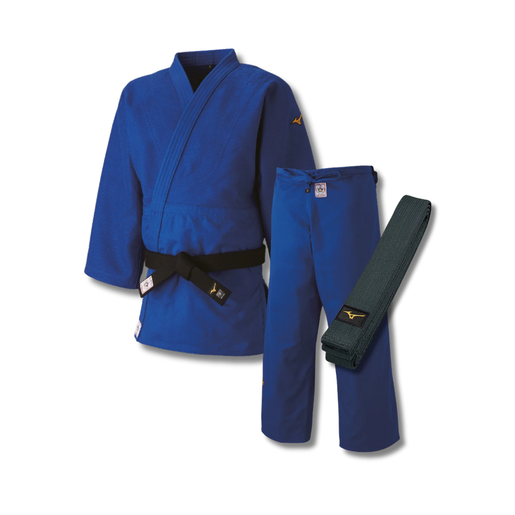 Mizuno IJF Japan 2023 Compleet Judopak - Slim Fit - Incl. Band - Blauw Pakken